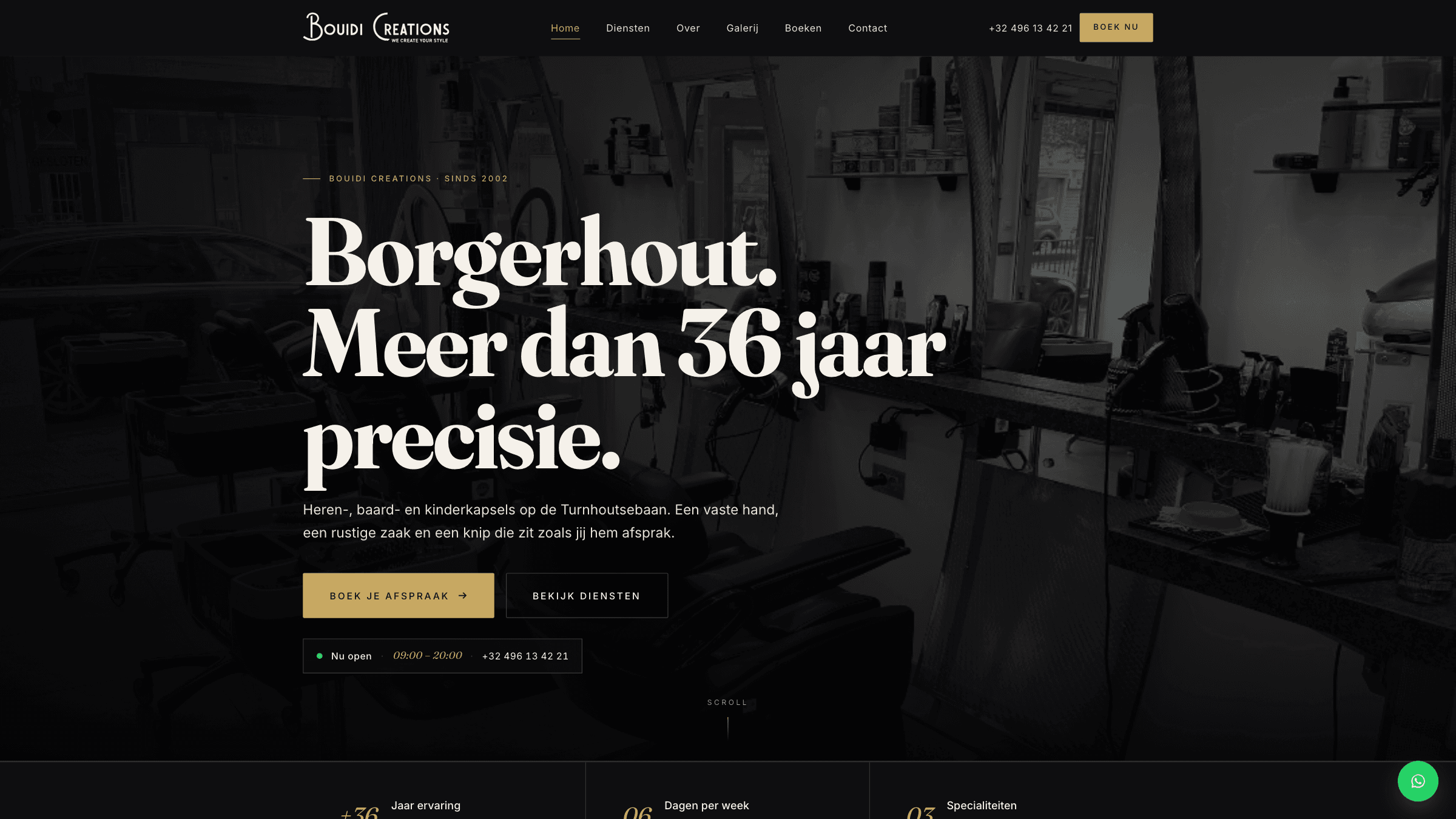 Bouidi Creations: voorbeeld van de website