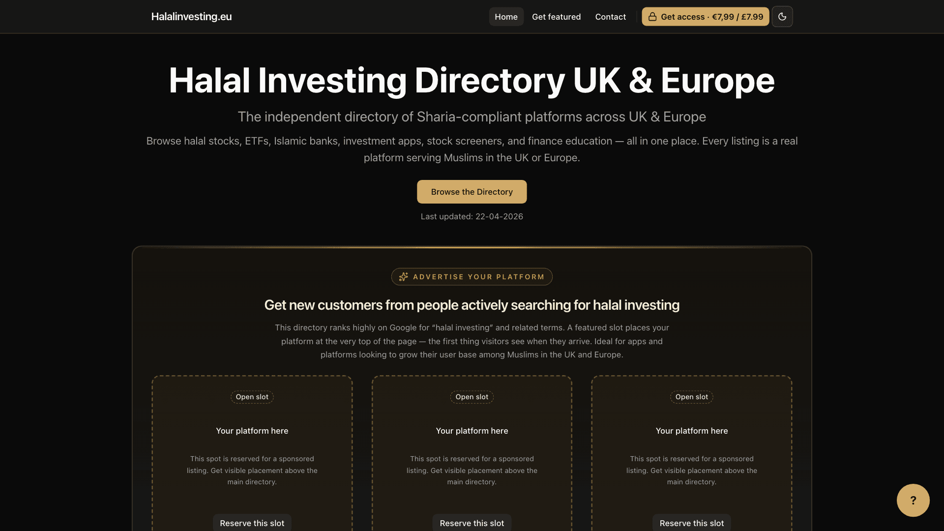 HalalInvesting.eu: website preview