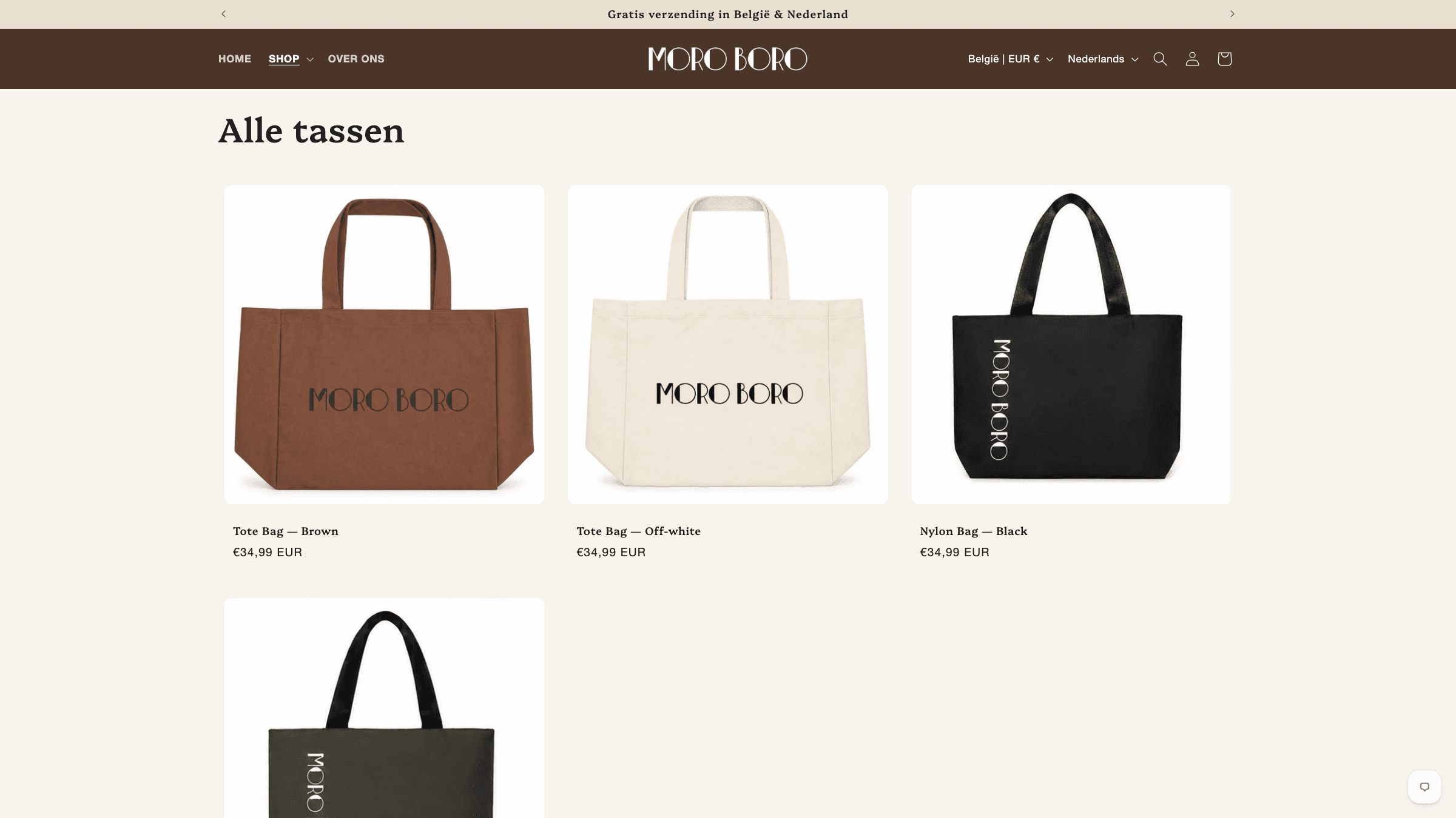 MoroBoro: voorbeeld van de website