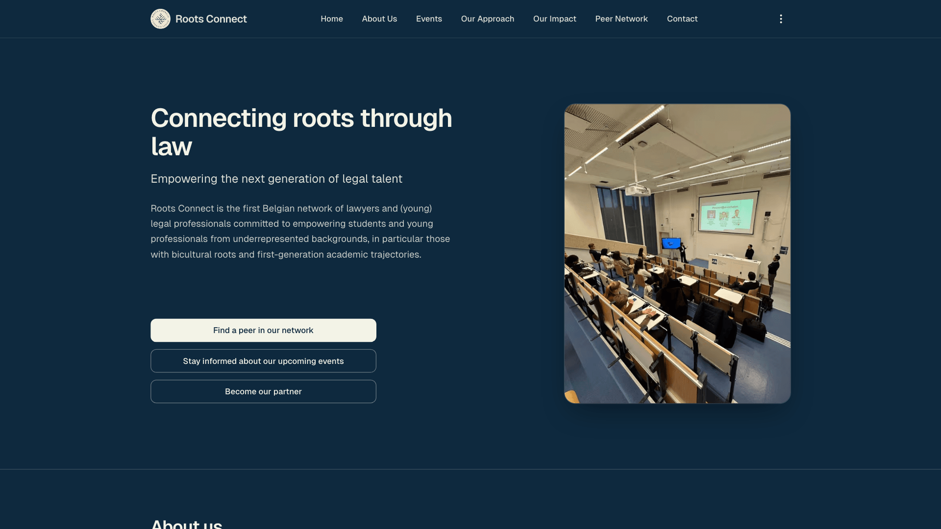 Roots Connect: website preview